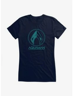 New ๐ DC Comics Aquaman Blue Icon ๐ง Girls T-Shirt ๐