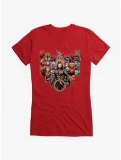 Budget 😉 DC Comics Aquaman Character Lineup 👧 Girls T-Shirt 🤩