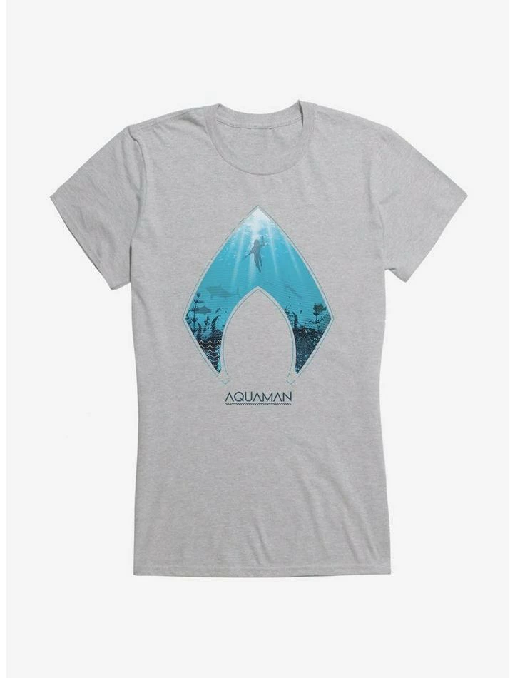 Hot Sale 😉 DC Comics Aquaman Icon Sea Background 👧 Girls T-Shirt ⌛ - Image 3