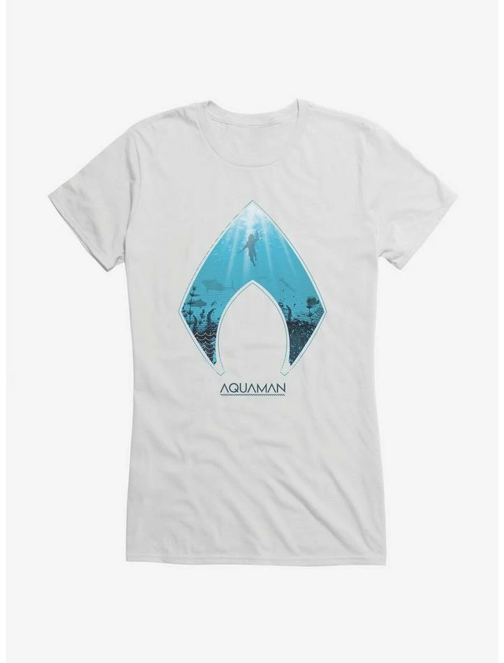 Hot Sale 😉 DC Comics Aquaman Icon Sea Background 👧 Girls T-Shirt ⌛ - Image 6