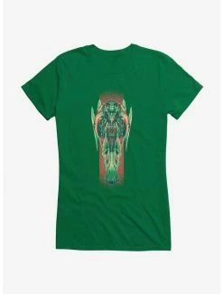 Best Pirce 🎁 DC Comics Aquaman Green Mural 👧 Girls T-Shirt 🌟
