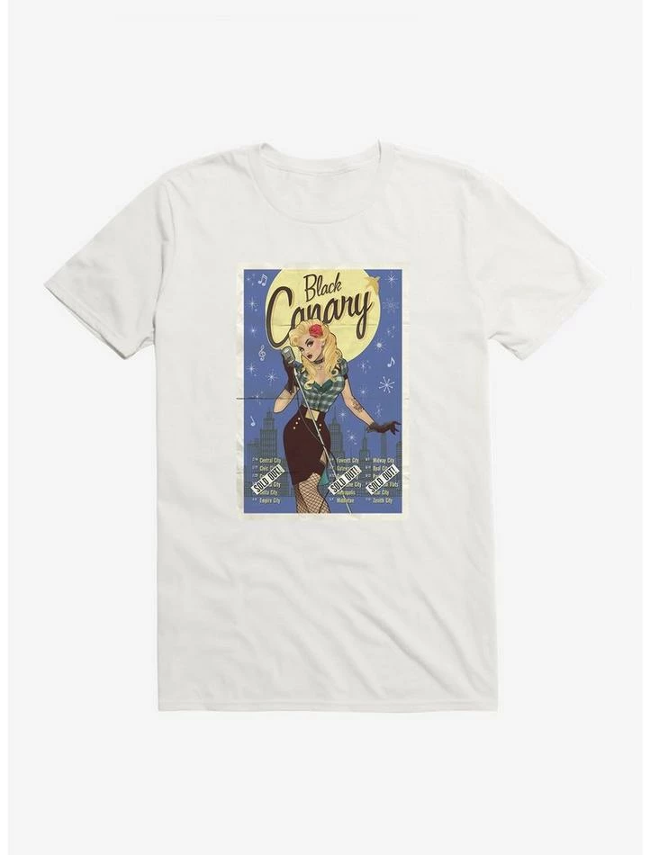 Hot Sale ✨ DC Comics Bombshells Black Canary Live Tonight T-Shirt ✔️ - Image 6