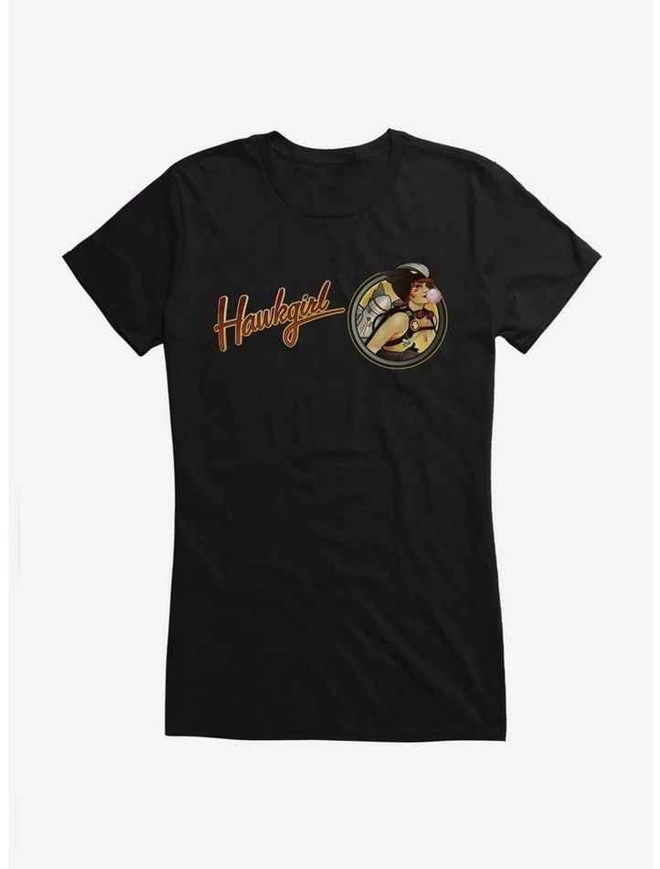 Hot Sale ๐ DC Comics Bombshells Hawkgirl Script ๐ง Girls T-Shirt ๐ฅ - Image 2