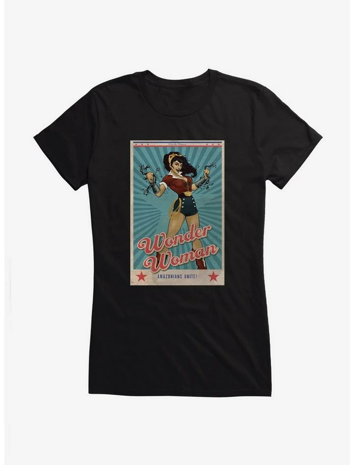 Wholesale ๐ฅฐ DC Comics Bombshells Wonder ๐ฉ Woman Amazonians Unite ๐ง Girls T-Shirt ๐ - Image 2