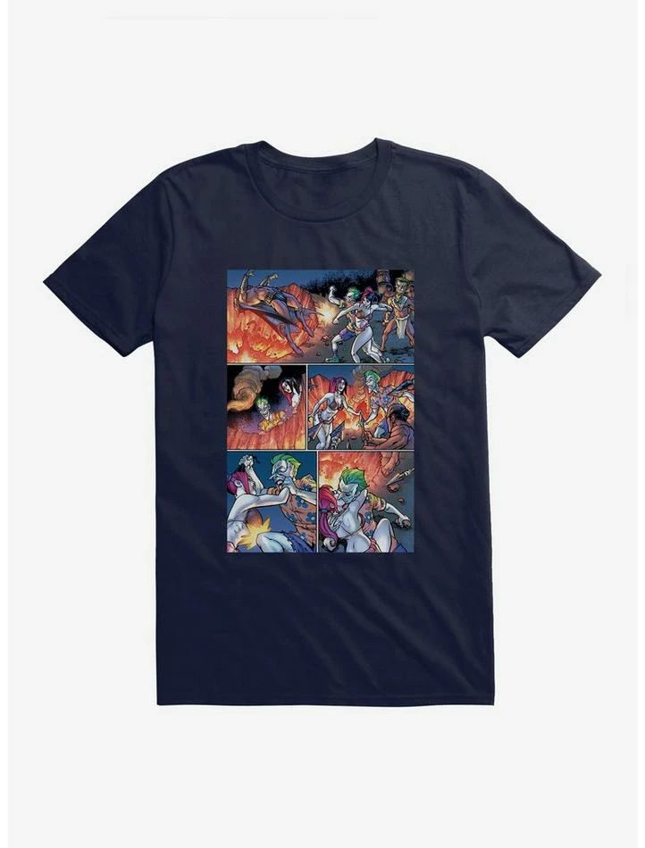 Best deal 🔔 DC Comics Batman The Joker And Harley Fight Comic Strip T-Shirt 🌟 - Image 6