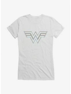 Best Sale ๐ DC Comics Wonder ๐ฉ Woman 1984 Linear Logo ๐ง Girls T-Shirt โค๏ธ