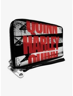 Hot Sale 💯 DC Comics Birds of Prey Harley Quinn Bold Stars Stripes Zip Around Rectangle Wallet ✔️