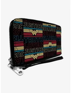 Best deal 🔔 DC Comics Wonder 👩 Woman 1984 Truth Love and Justice Zip Around Rectangle Wallet ✨