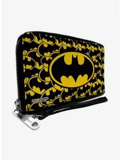 Buy 💯 DC Comics Batman Bat Signal Yellow Black Zip Around Rectangle Wallet 🧨