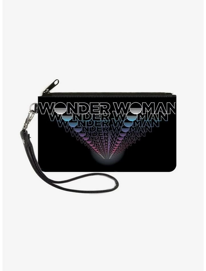 Best Sale ๐ DC Comics Wonder ๐ฉ Woman 1984 Text Infinity Repeat Zip Clutch Canvas Wallet ๐