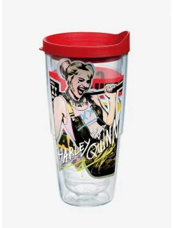 Coupon 🔔 DC Comics Birds of Prey Harley Quinn 24oz Classic Tumbler With Lid 🌟