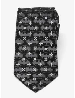 Buy 🥰 DC Comics Batman Cross Black Silk Tie 👍