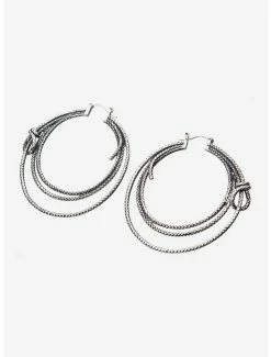 Cheap ✨ DC Comics Wonder 👩 Woman RockLove Lasso Hoop Earrings Silver ❤️