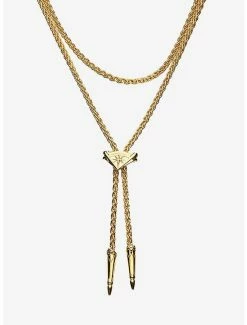 Flash Sale 👍 DC Comics Wonder 👩 Woman RockLove Lasso of Truth Bolo Necklace Gold 🔔