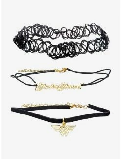 Buy ✔️ DC Comics Wonder 👩 Woman Logo Elastic Tattoo And Cord Choker Set 😉