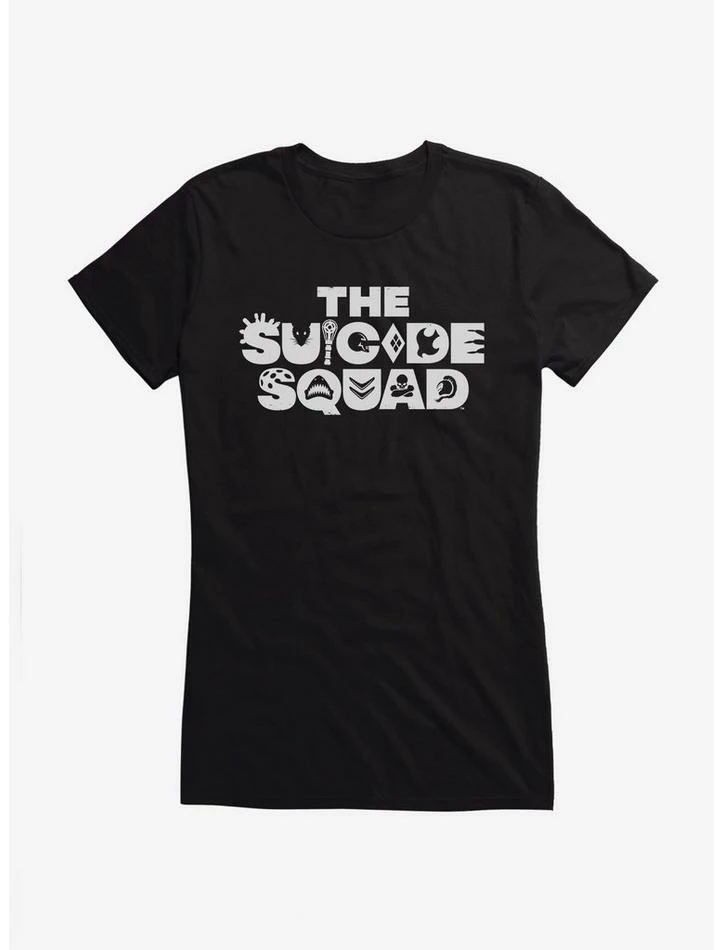 Discount 🔥 DC Comics The Suicide Squad Black Logo 👧 Girls T-Shirt 🎉 - Image 2