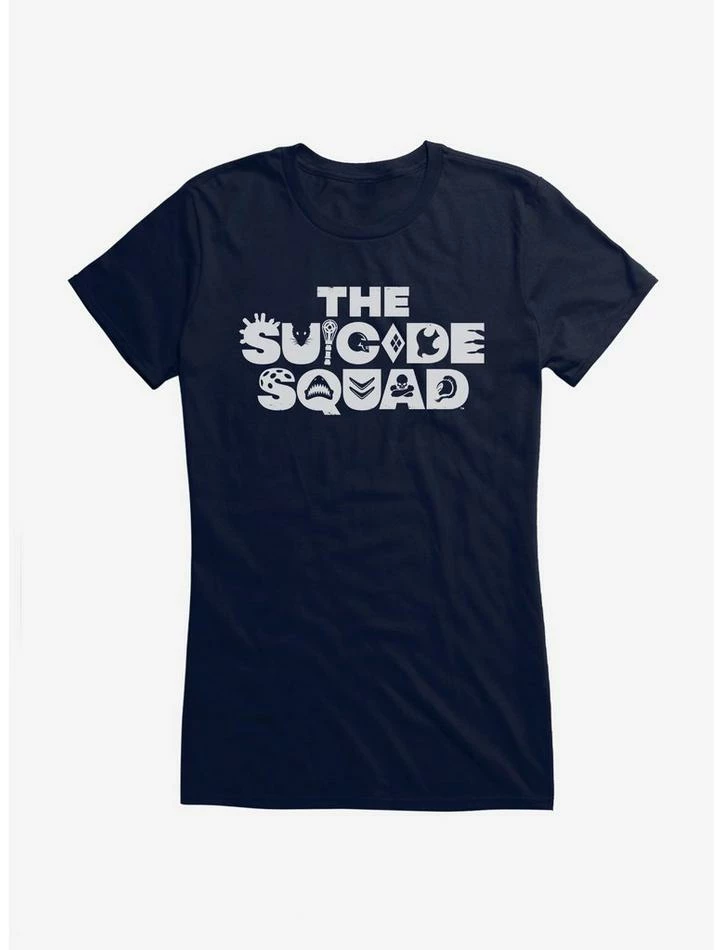 Discount 🔥 DC Comics The Suicide Squad Black Logo 👧 Girls T-Shirt 🎉