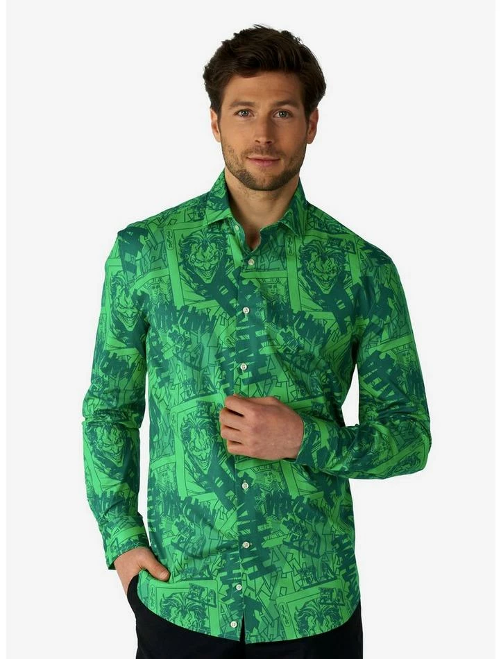 Cheapest ๐ฏ DC Comics The Joker Woven Button-Up โจ