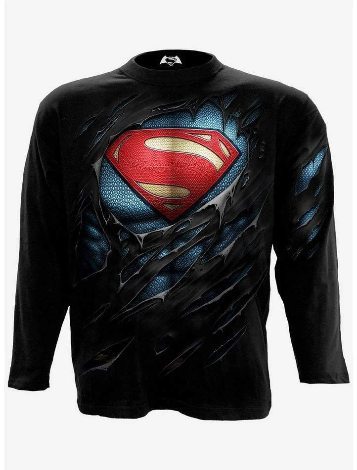 New โ Superman Ripped Detail Long-Sleeve ๐