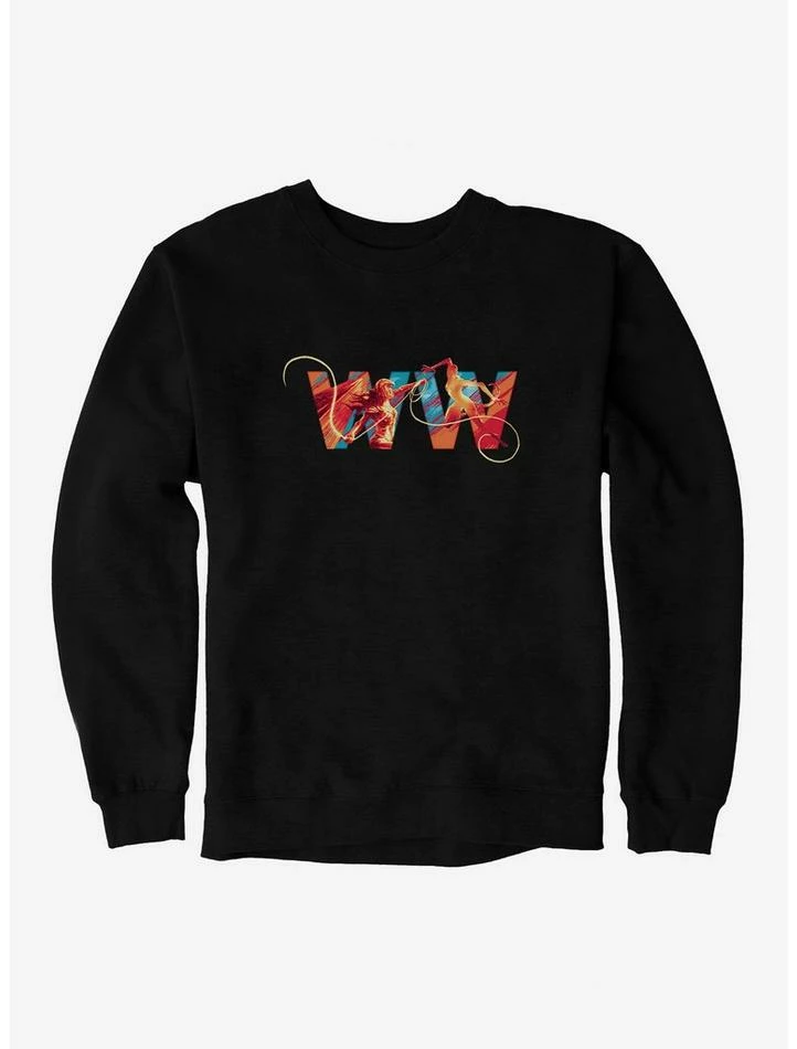 Best Sale ๐ DC Comics Wonder ๐ฉ Woman 1984 Whip Logo Sweatshirt โ๏ธ - Image 2