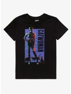 Cheap ✨ DC Comics The Batman Catwoman & Cats Boyfriend Fit 👧 Girls T-Shirt 🔥