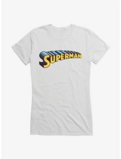 Cheap โญ DC Comics Superman Blue 3D Logo ๐ง Girls T-Shirt ๐