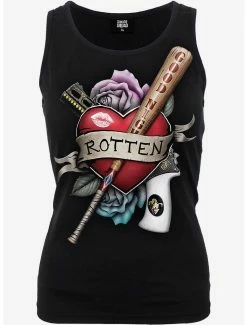 Cheap 🥰 DC Comics The Suicide Squad Harley Quinn Rotten Racer Back Tank 🌟
