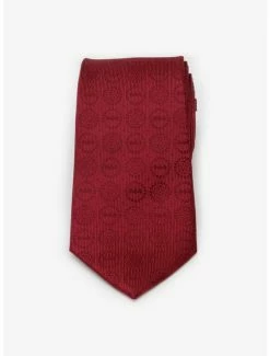 Discount ⭐ DC Comics Batman Medallion Burgundy Silk Tie 🤩
