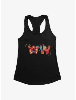 Discount ⭐ DC Comics Wonder 👩 Woman 1984 Multi Color Lasso Logo Girl's Tank 🤩