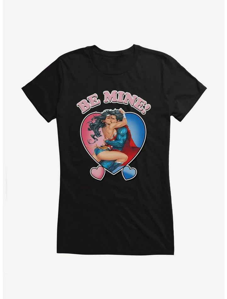 Best Sale โจ DC Be Mine Superman & Wonder ๐ฉ Woman ๐ง Girls T-Shirt ๐ - Image 2