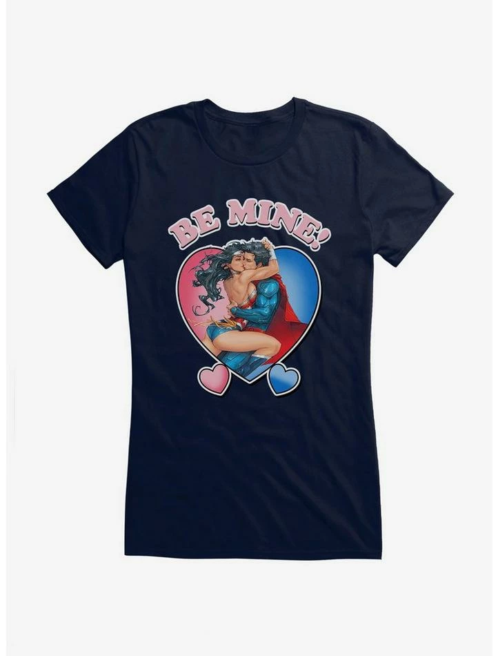 Best Sale โจ DC Be Mine Superman & Wonder ๐ฉ Woman ๐ง Girls T-Shirt ๐ - Image 4