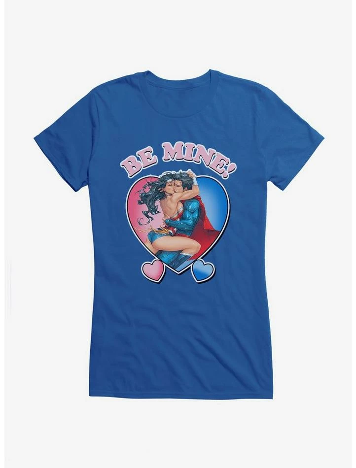 Best Sale โจ DC Be Mine Superman & Wonder ๐ฉ Woman ๐ง Girls T-Shirt ๐ - Image 5