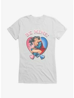 Best Sale ✨ DC Be Mine Superman & Wonder 👩 Woman 👧 Girls T-Shirt 🌟