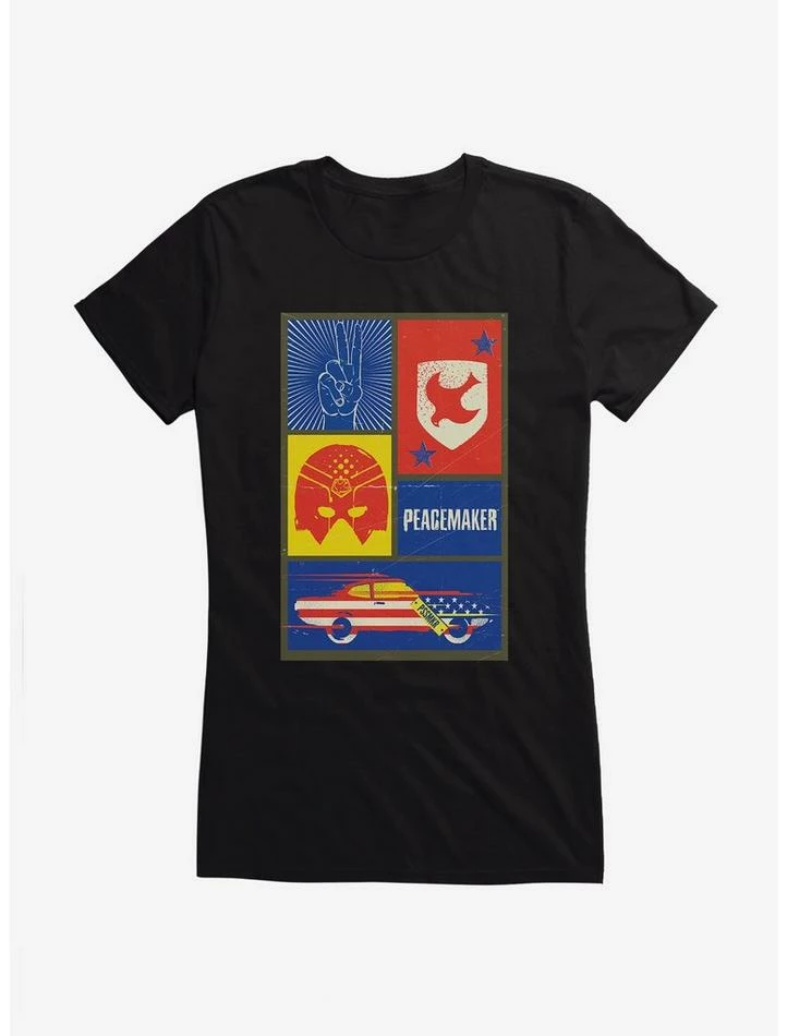 Flash Sale ⌛ DC Comics Peacemaker Icons Girl's T-Shirt 😀 - Image 2