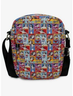 Deals ✨ Dc Comics Wonder 👩 Woman Poses Script And Logo Blocks Cross Body Bag 🔥