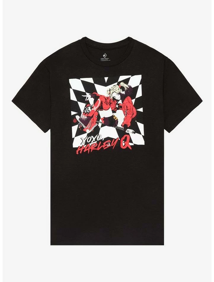 Best Sale โค๏ธ DC Comics Harley Quinn XOXO Harley Q Boyfriend Fit ๐ง Girls T-Shirt ๐งจ
