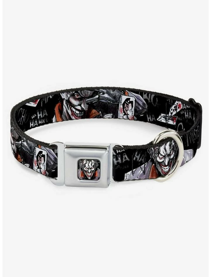 Cheap 🤩 DC Comics The Joker Brilliantly Twisted Psycho Seatbelt Buckle 🐕 Dog Collar ✔️