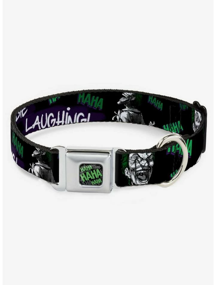 Cheap 😍 DC Comics The Joker Die Laughing Seatbelt Buckle 🐕 Dog Collar 💯