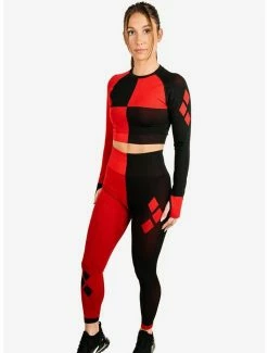 Brand new ๐ DC Comics Harley Quinn Athletic Leggings and Long Sleeve Top Set ๐