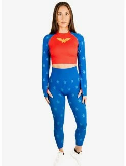 Cheap ๐ DC Comics Wonder ๐ฉ Woman Athletic Leggings and Long Sleeve Top Set โญ
