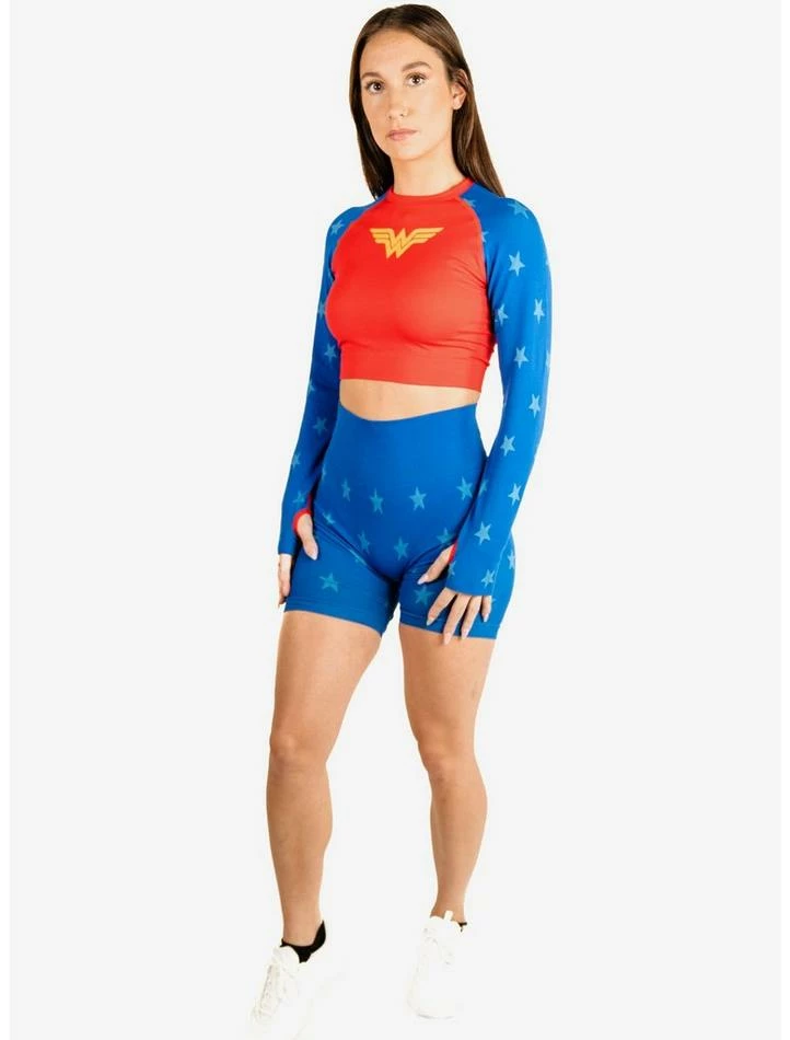 Cheap ๐งจ DC Comics Wonder ๐ฉ Woman Athletic Shorts and Long Sleeve Top Set โจ - Image 3
