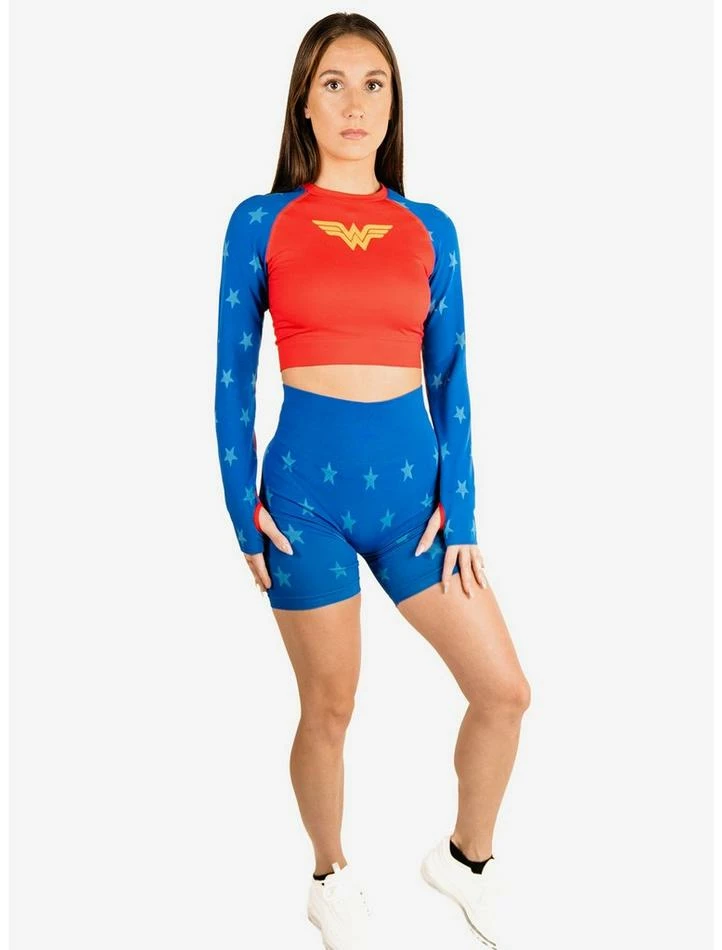 Cheap ๐งจ DC Comics Wonder ๐ฉ Woman Athletic Shorts and Long Sleeve Top Set โจ - Image 4
