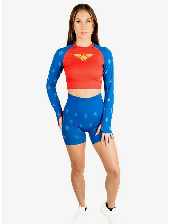 Cheap ๐งจ DC Comics Wonder ๐ฉ Woman Athletic Shorts and Long Sleeve Top Set โจ