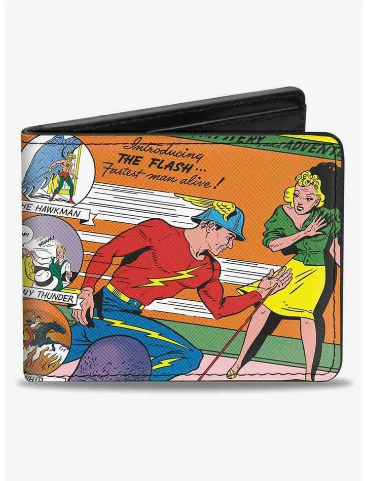 Cheapest π DC Comics Classic Flash Comics Issue 1 Introducing Flash Cover Pose Bifold Wallet π