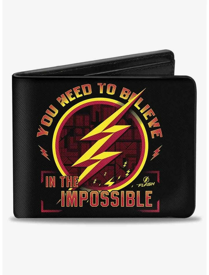 Best Pirce ✨ DC Comics The Flash Logo9 You Need to Believe In The Impossible Bifold Wallet 👏