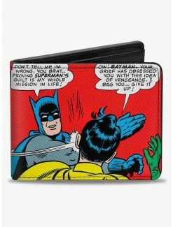 Hot Sale โญ DC Comics Batman Slapping Robin Scene Halftone Bifold Wallet โ