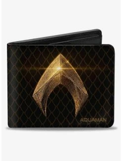 Outlet ⌛ DC Comics Justice League 2017 Aquaman Icon Scales Bifold Wallet 😉