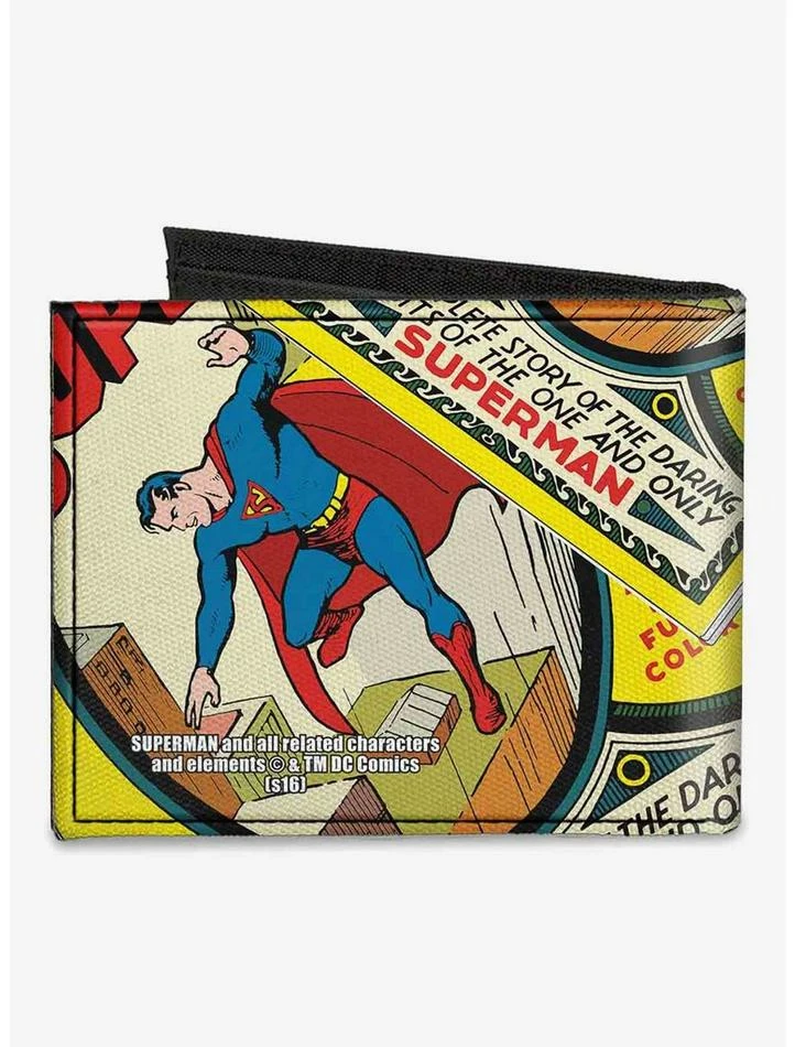 Best Pirce ๐ DC Comics Classic Superman 1 Flying Cover Pose Canvas Bifold Wallet ๐ - Image 2