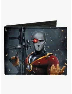 Best deal 🛒 DC Comics Secret Six Issue 15 Deadshot Cover Pose Bullets Scattered Canvas Bifold Wallet 😉