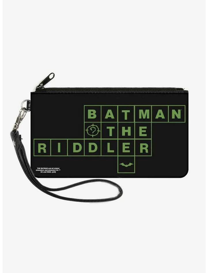 Brand new 🤩 DC Comics The Batman Movie Crossword Puzzle Canvas Zip Clutch Wallet 💯